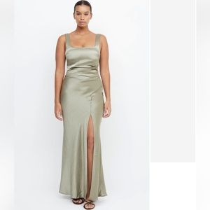 Bec & Bridge The Dreamer Square Neck Dress in Sage
